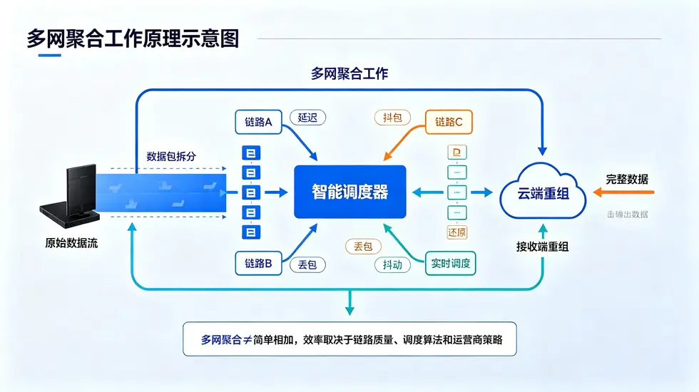 多网聚合路由器原理示意图