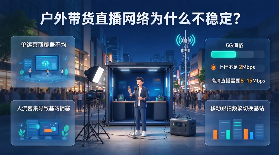 户外带货直播网络不稳定因素